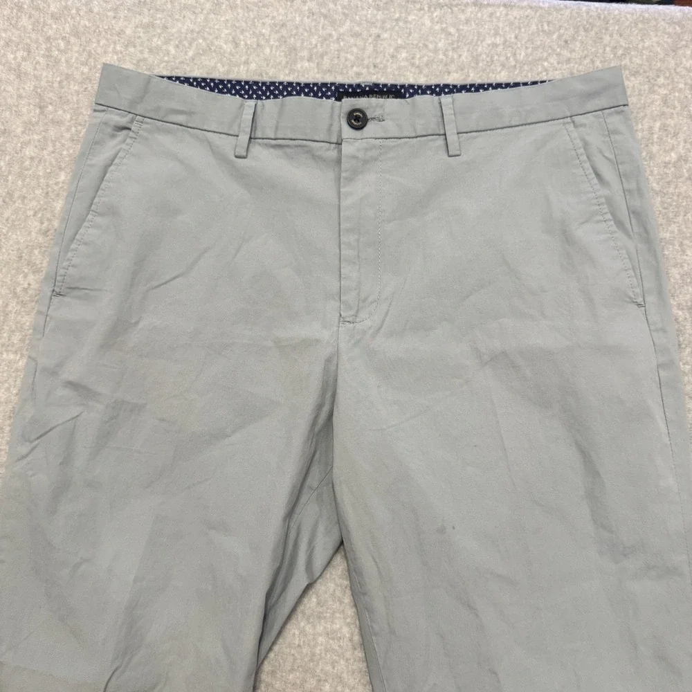 Banana Republic Aiden Chino Mens 35x30 Light Grey Slim Fit Cotton Stretch Pants‎